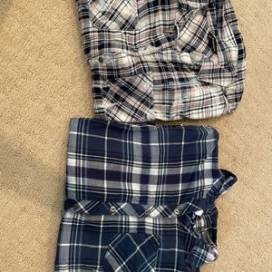 Women’s flannel button-ups, used, good condition; Sonoma and rock&republic